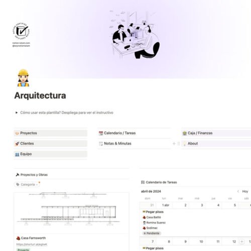 Plantilla de Notion para arquitectos en español