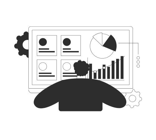 Persona analizando gráficos de gestión de tareas en una pantalla, mostrando el uso de plantillas Notion para la organización.